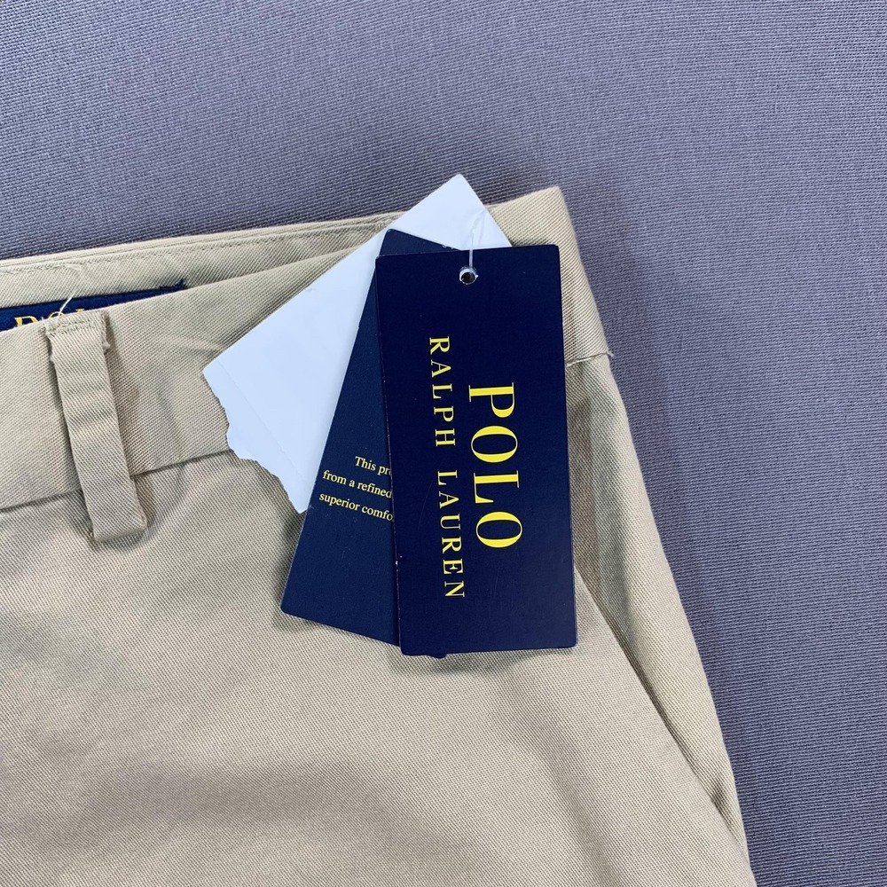 NEW Polo Ralph Lauren Pants Boys 18 (30x30) Khaki Beige Stretch Twill Chino - Picture 3 of 15